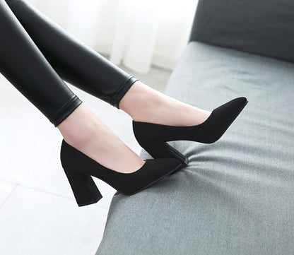 Woman Wedding Shoes High Heeled Block Heel Pumps