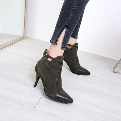 Pointed Toe Women's High Heeled Stiletto Heels Ankle Boots