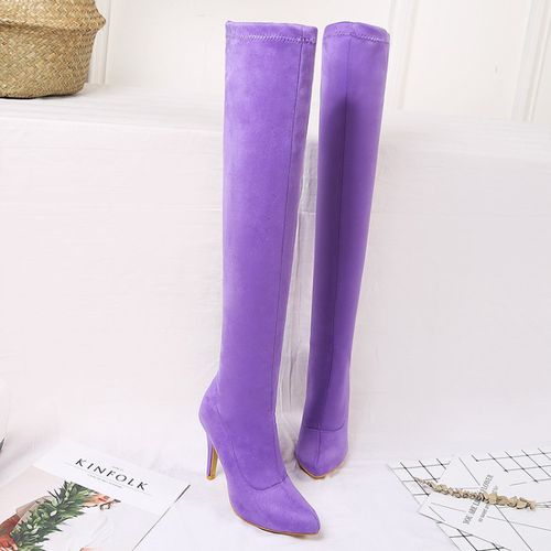 Women Pointed Toe Stiletto High Heels Thigh High Boots