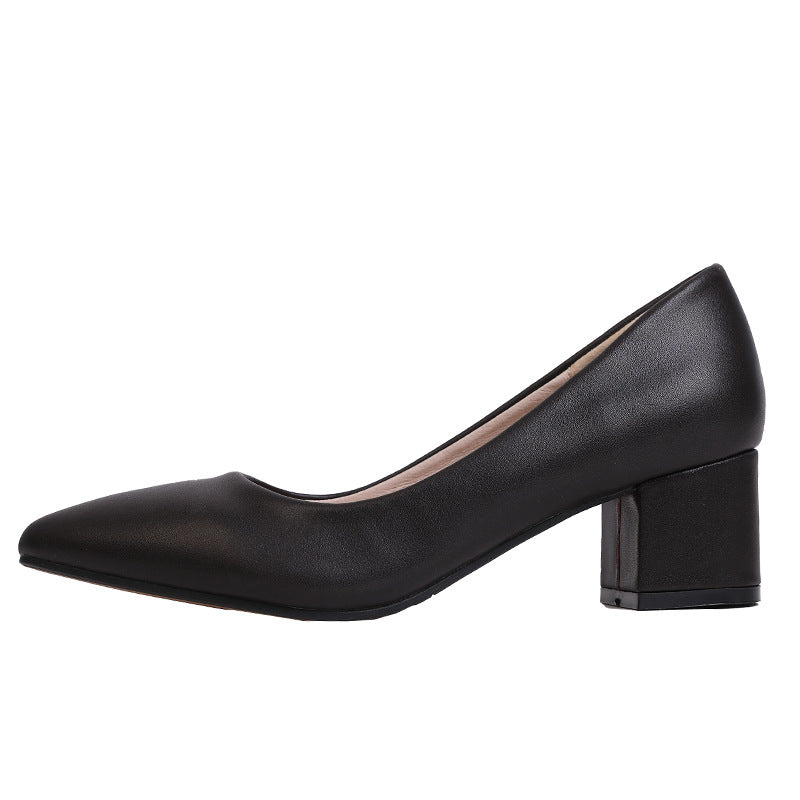 Square Toe Women Pumps Mid Chunky Heels Dress Shoes 3847