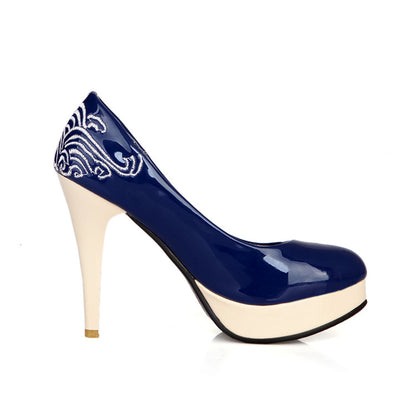 Women's Printed High Heel Platform Pumps