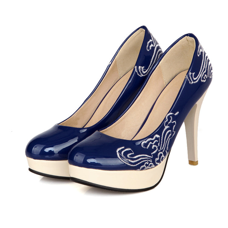 Women's Printed High Heel Platform Pumps