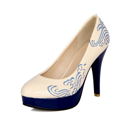 Women's Printed High Heel Platform Pumps