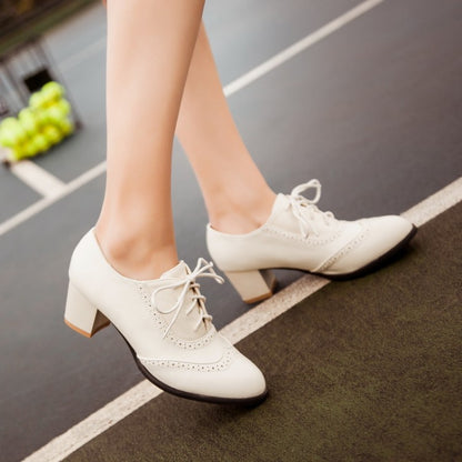 Women's Lace Up High Heel Shoes