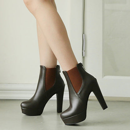 Women's High Heel Platform Short Boots