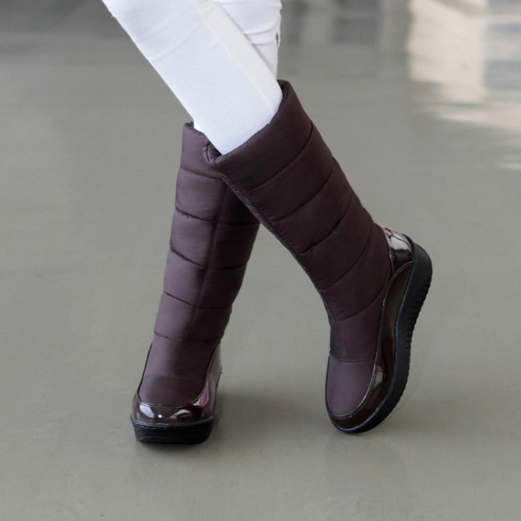 Women's Tassel Wedge Heels Down Tall Boots for Winter
