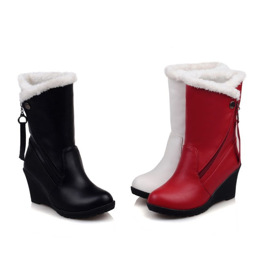 Women's Wedges Heels Short Snow Boots