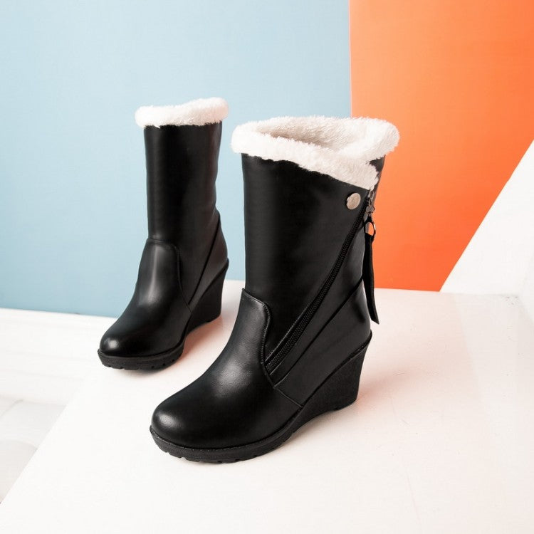 Women's Wedges Heels Short Snow Boots