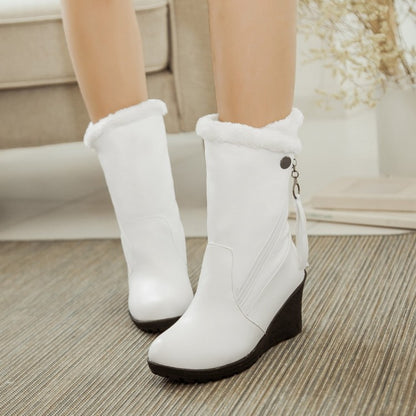 Women's Wedges Heels Short Snow Boots