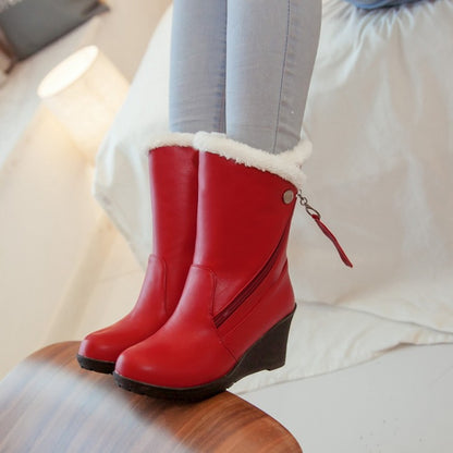 Women's Wedges Heels Short Snow Boots