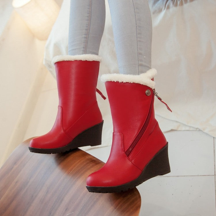 Women's Wedges Heels Short Snow Boots