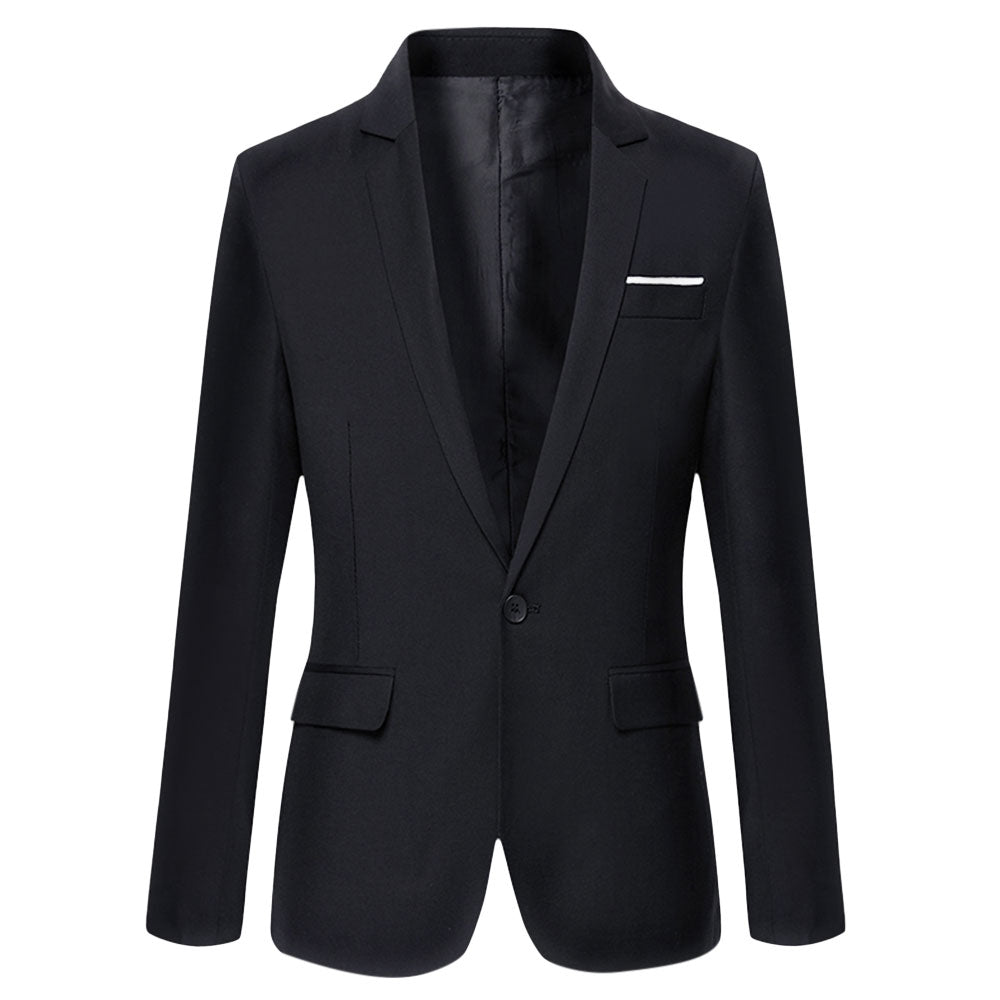 Men's Stylish Solid Color Turn Down Collar Slim Fit Suit