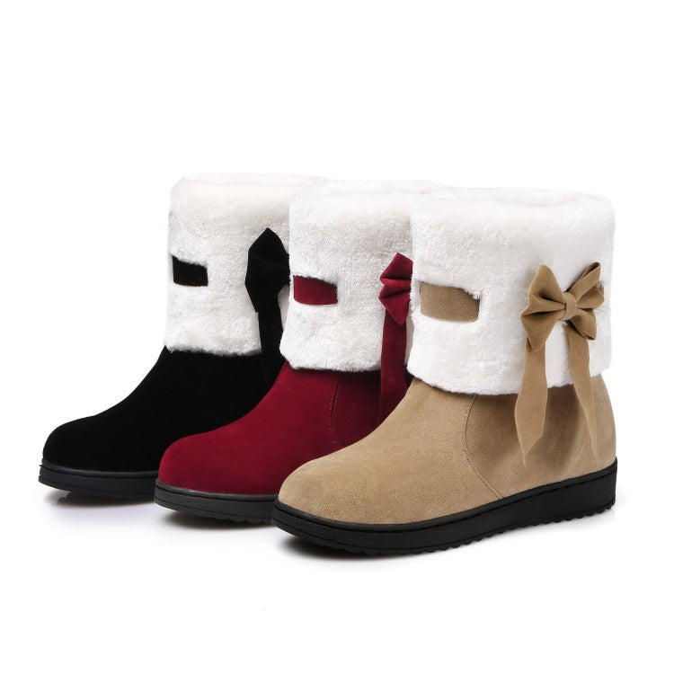 Women's Winter Bowtie Short Snow Boots