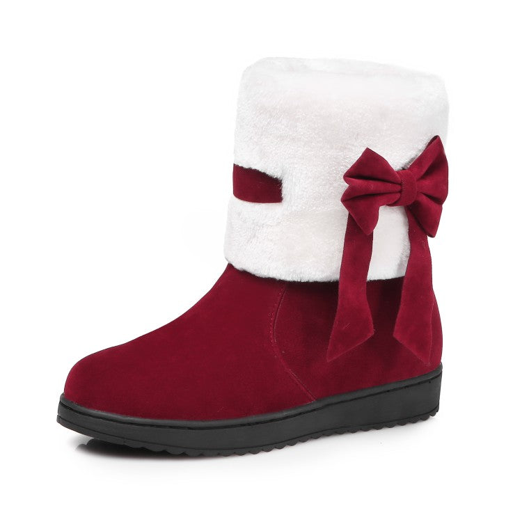 Women's Winter Bowtie Short Snow Boots