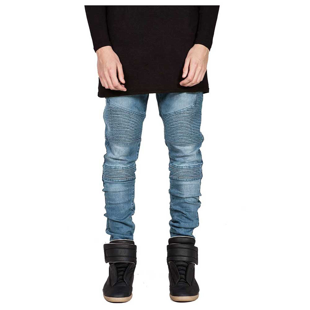 Men's Slim Fit Drape Decoration Casual Pencil Jeans