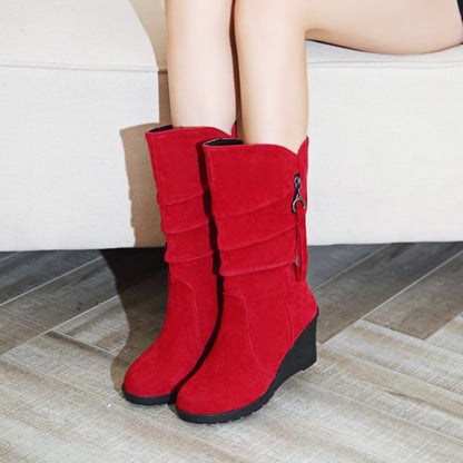 Women's Wedge Heel Mid Calf Boots