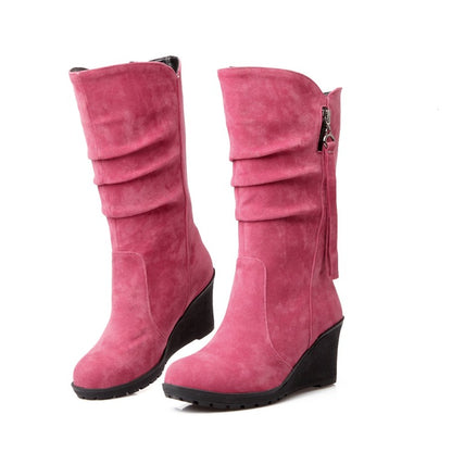 Women's Wedge Heel Mid Calf Boots