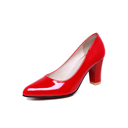 Women's Pointed Toe Block Heels Pumps