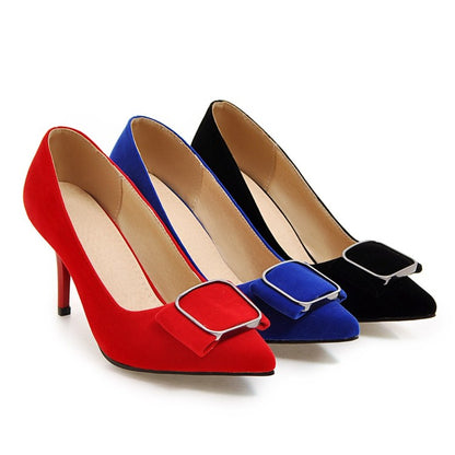 Women's Pointed Toe Velvet High Heels Stiletto Pumps