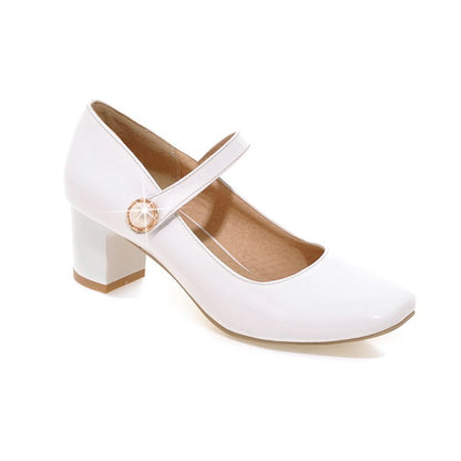 Women's's Mary Jane with Pearl Block Heels Pumps