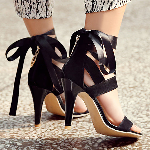Women's Tied Strap Stiletto Heels Sandals