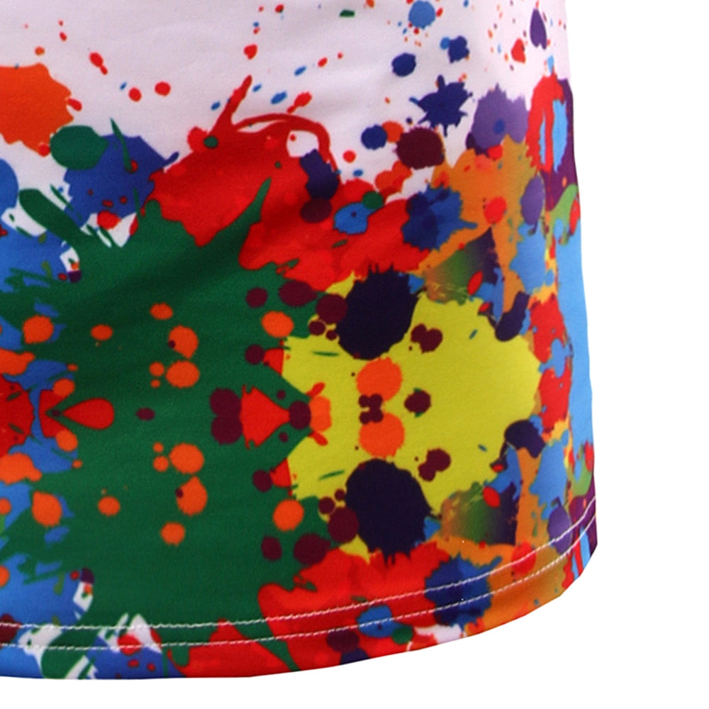 Men's 3D Splatter Paint Colorful Short Sleeves T-Shirt