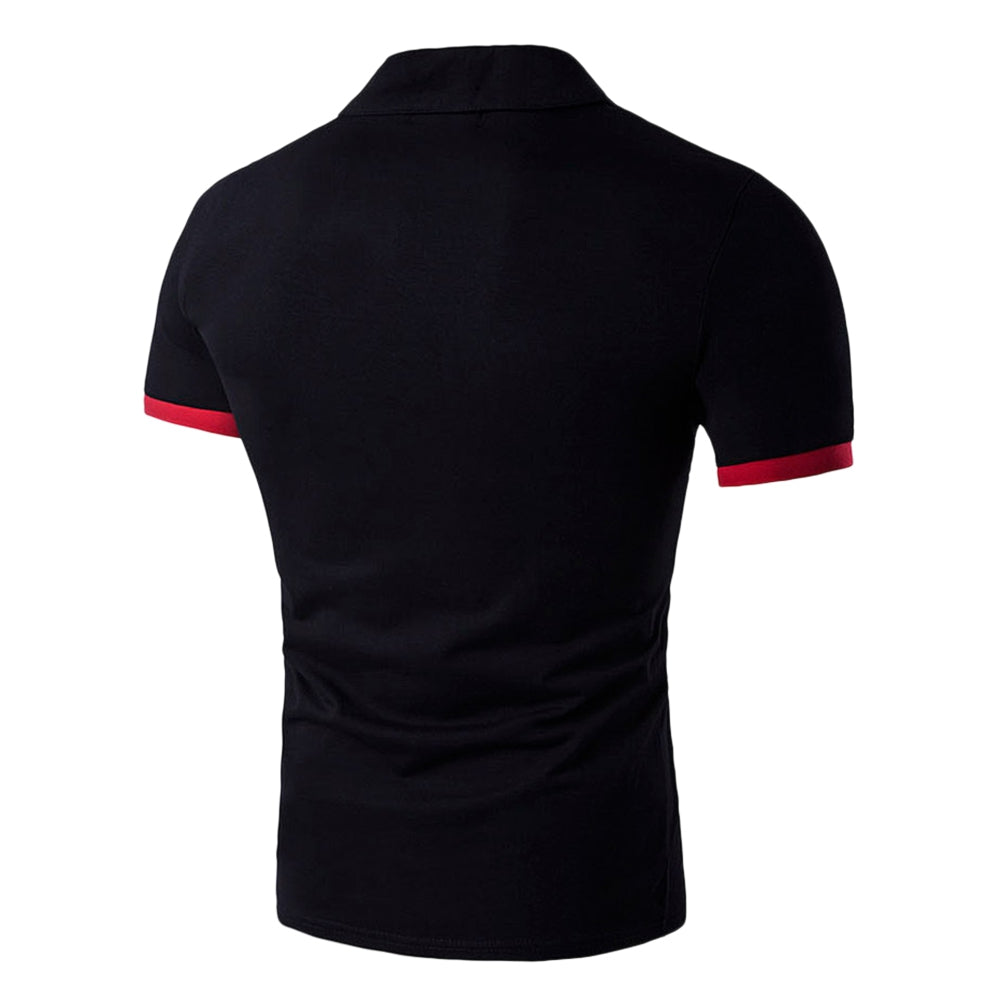 Turndown Collar Panel Design Polo T-Shirt 6870