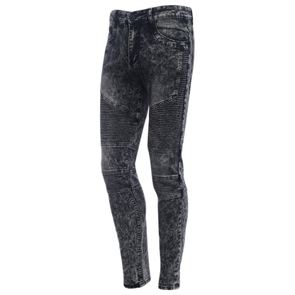 Men's Slim Fit Drape Decoration Casual Pencil Jeans