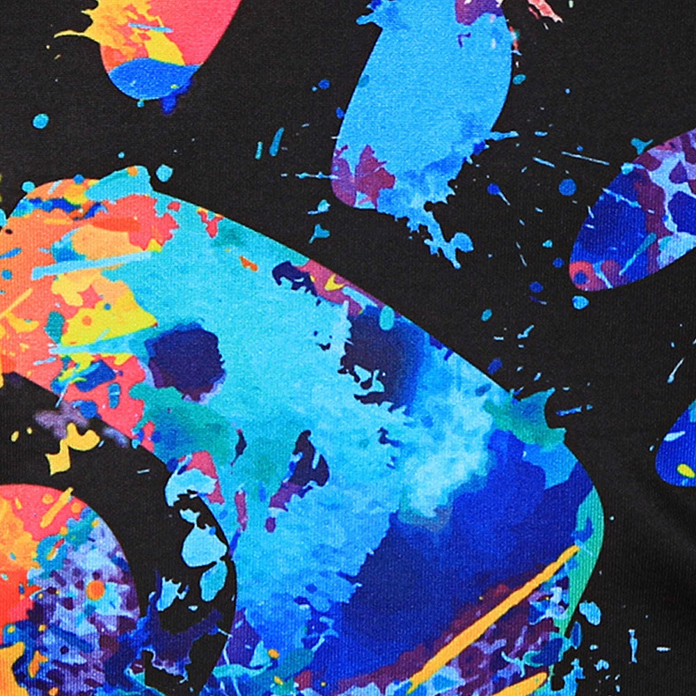 Men's Colorful Splatter Paint Round Neck Handprint Print T-Shirt