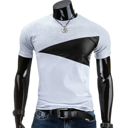 Casual Patchwork Short Sleeved T Shirt for Man 6620