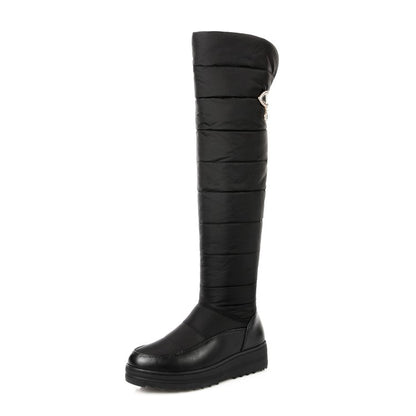 Women's Wedge Heels Down Over the Knee Boots for Winter