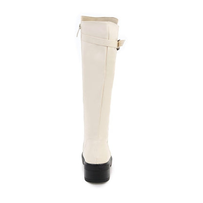 Womens' Buckle High Heels Knee High Boots