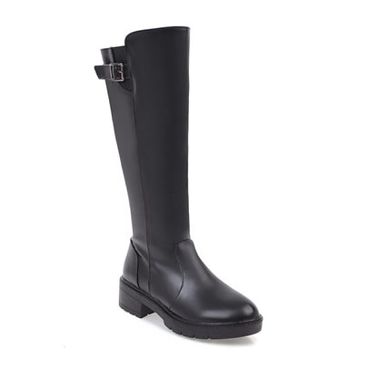 Womens' Buckle High Heels Knee High Boots