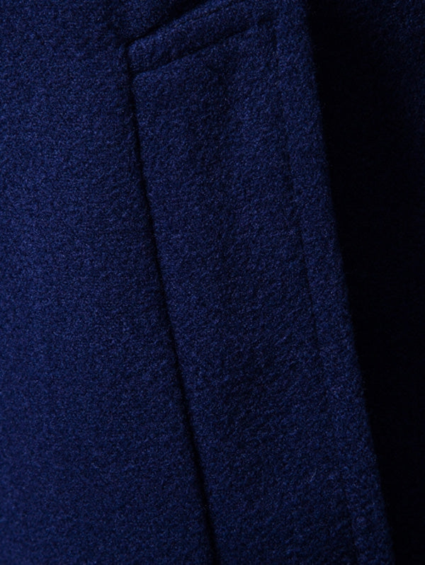 Warm Turndown Collar Double Breasted Woolen Dust Coat for Men 1486