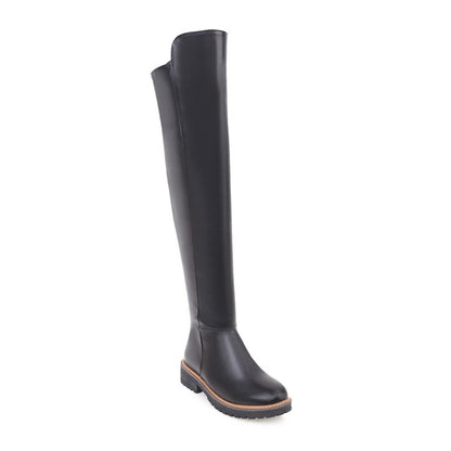 Womens' Low Heels Over the Knee Boots