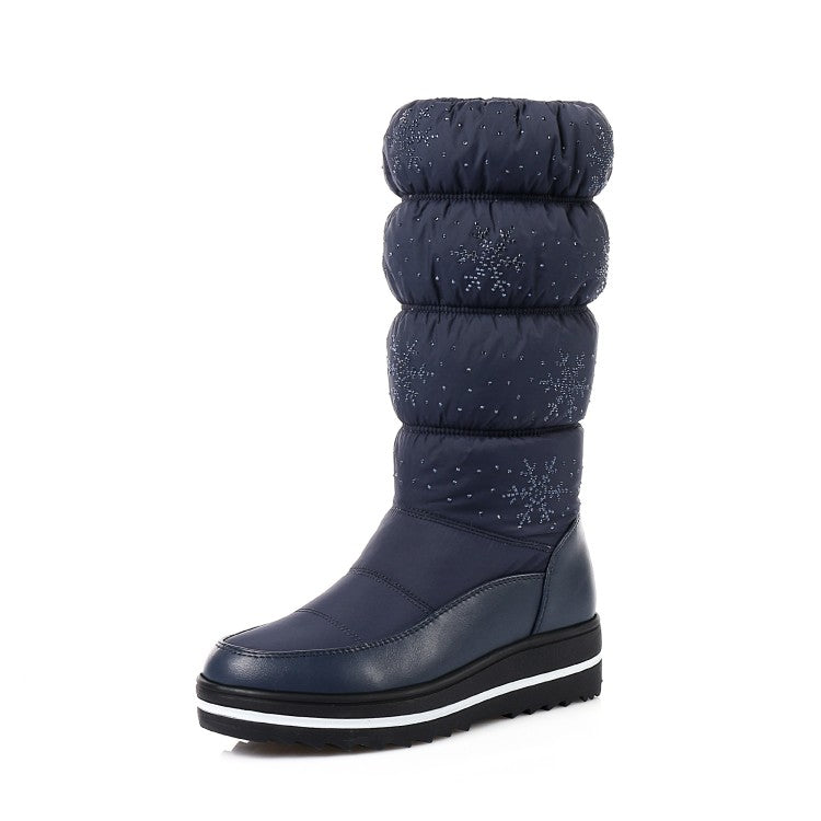 Women's Heels Water Proof Winter Down Mid Calf Snow Boots