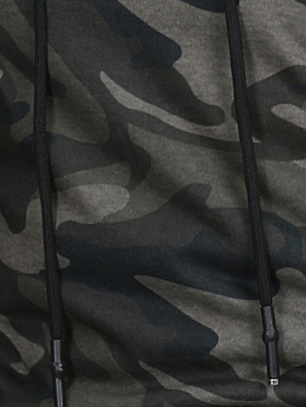Men's Hooded Camouflage Fleece Pullover Long Sleeves Hoodie