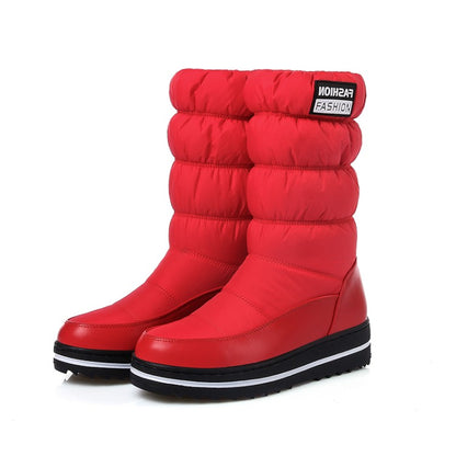 Women's Wedges Heels Winter Down Mid Calf Snow Boots