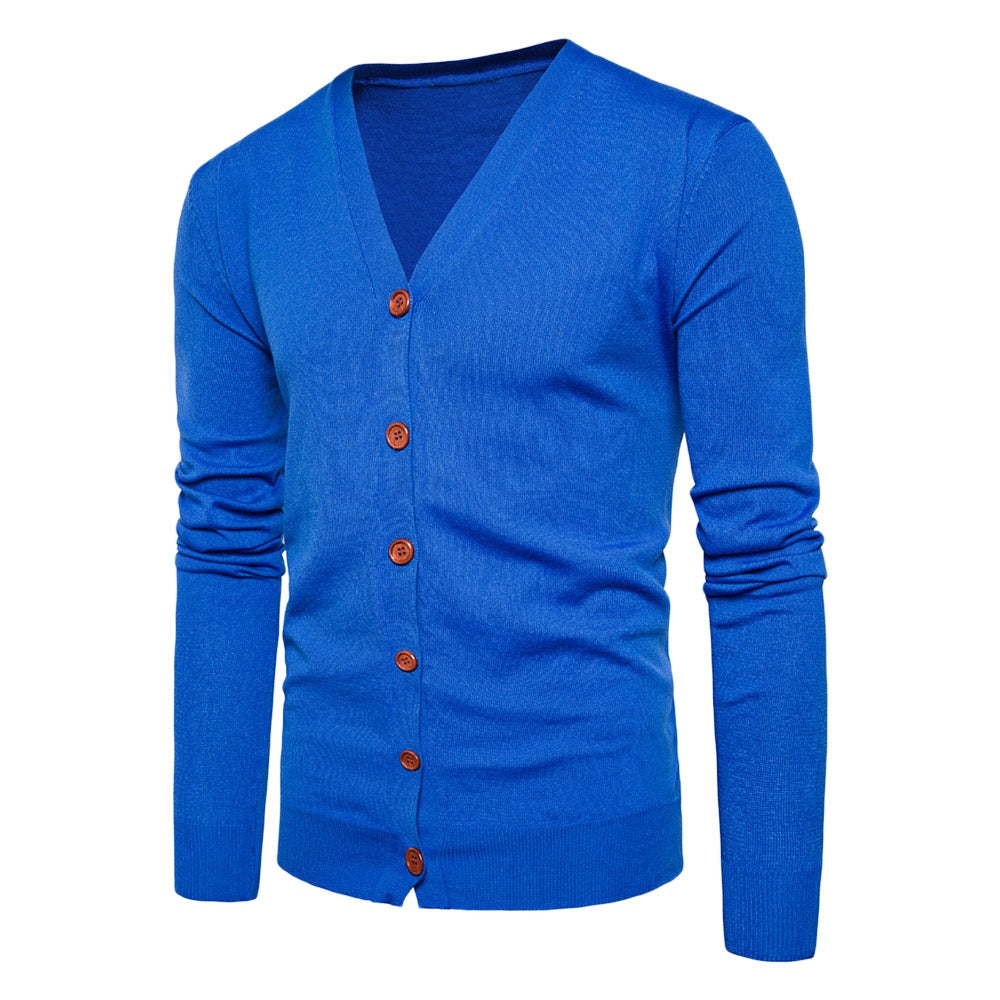 Men's V Neck Knitting Button Up Cardigan for Spring and Fall