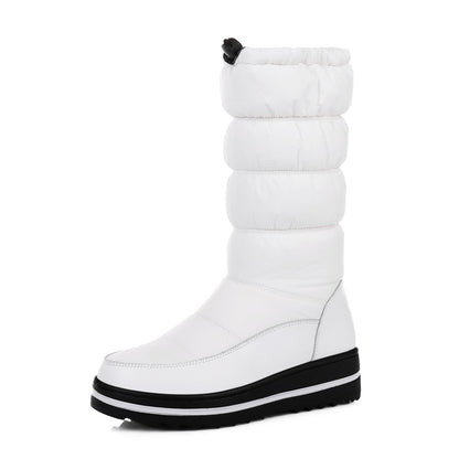 Women's Platform Wedge Heels Winter Down Mid Calf Snow Boots