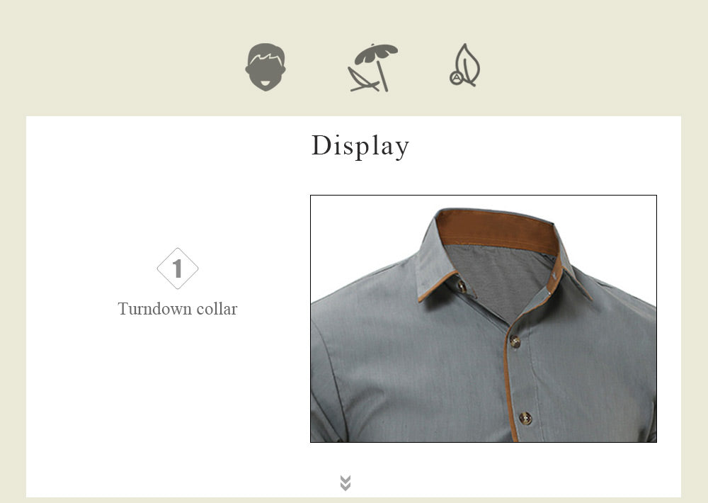 Turndown Collar Color Block Edging Shirt 7954