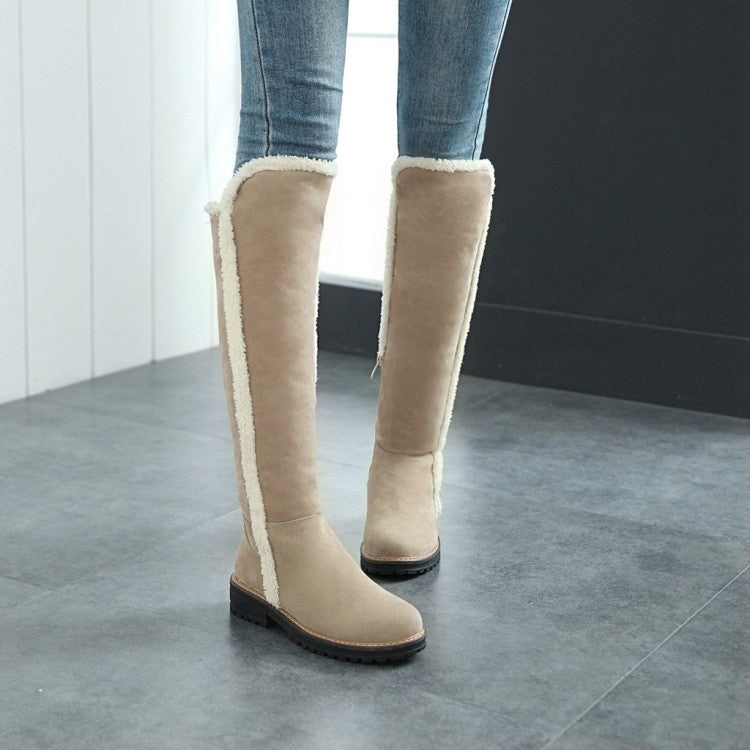 Womens' Low Heels Knee High Snow Boots