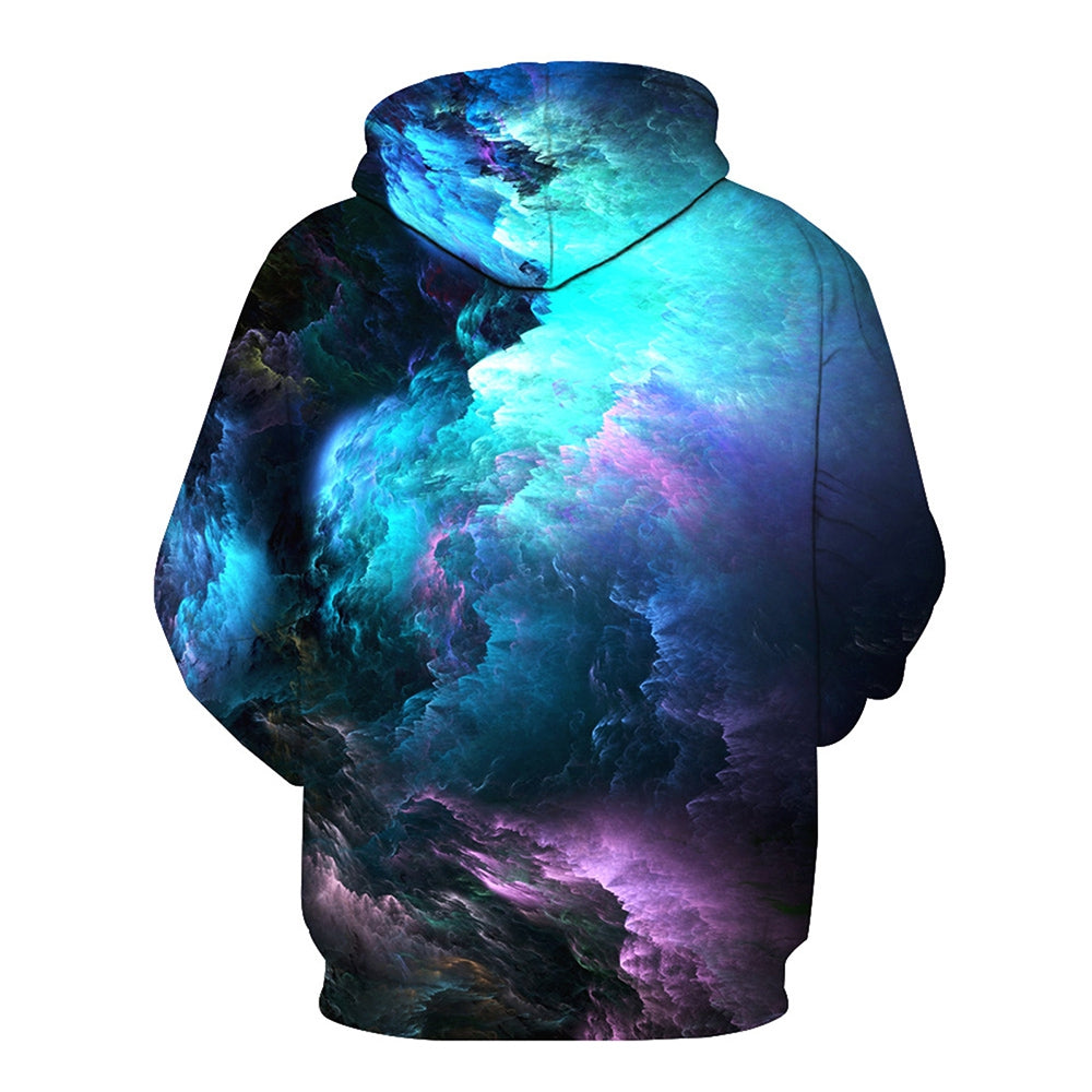 3D Colorful Clouds Print Pullover Hoodie 7944