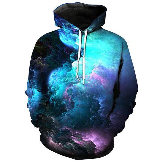 3D Colorful Clouds Print Pullover Hoodie 7944