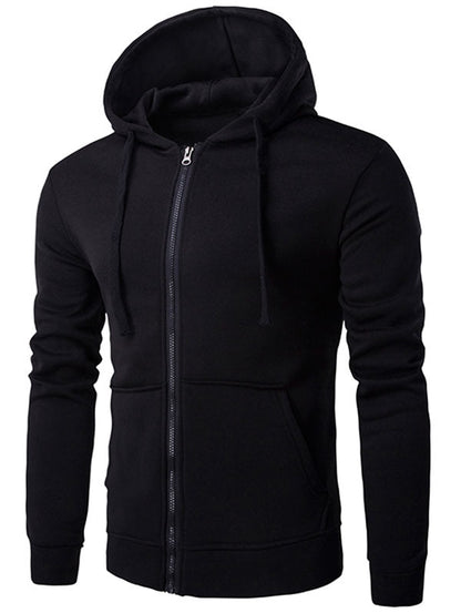 Kangaroo Pocket Full Zip Flocking Hoodie 8381