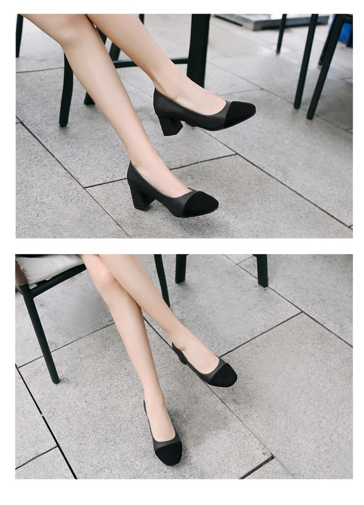Square Toe Women Heels Dress Shoes 8547
