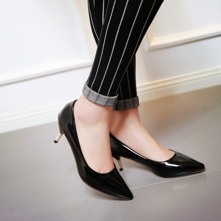 Women's Patent Leather High Heel Stiletto Pumps