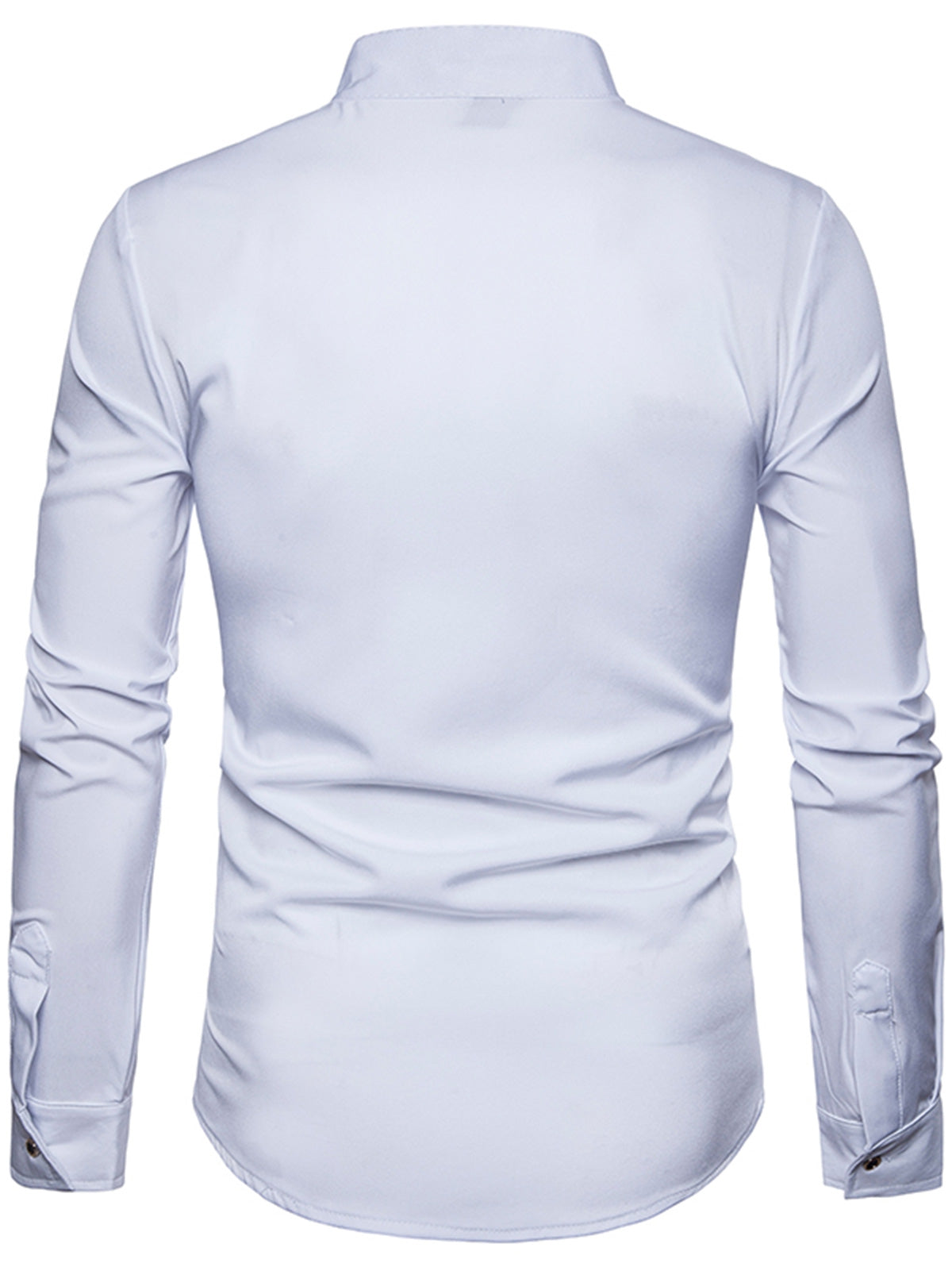 Men's Turndown Collar Embroidered Design Slim Fit Shirt