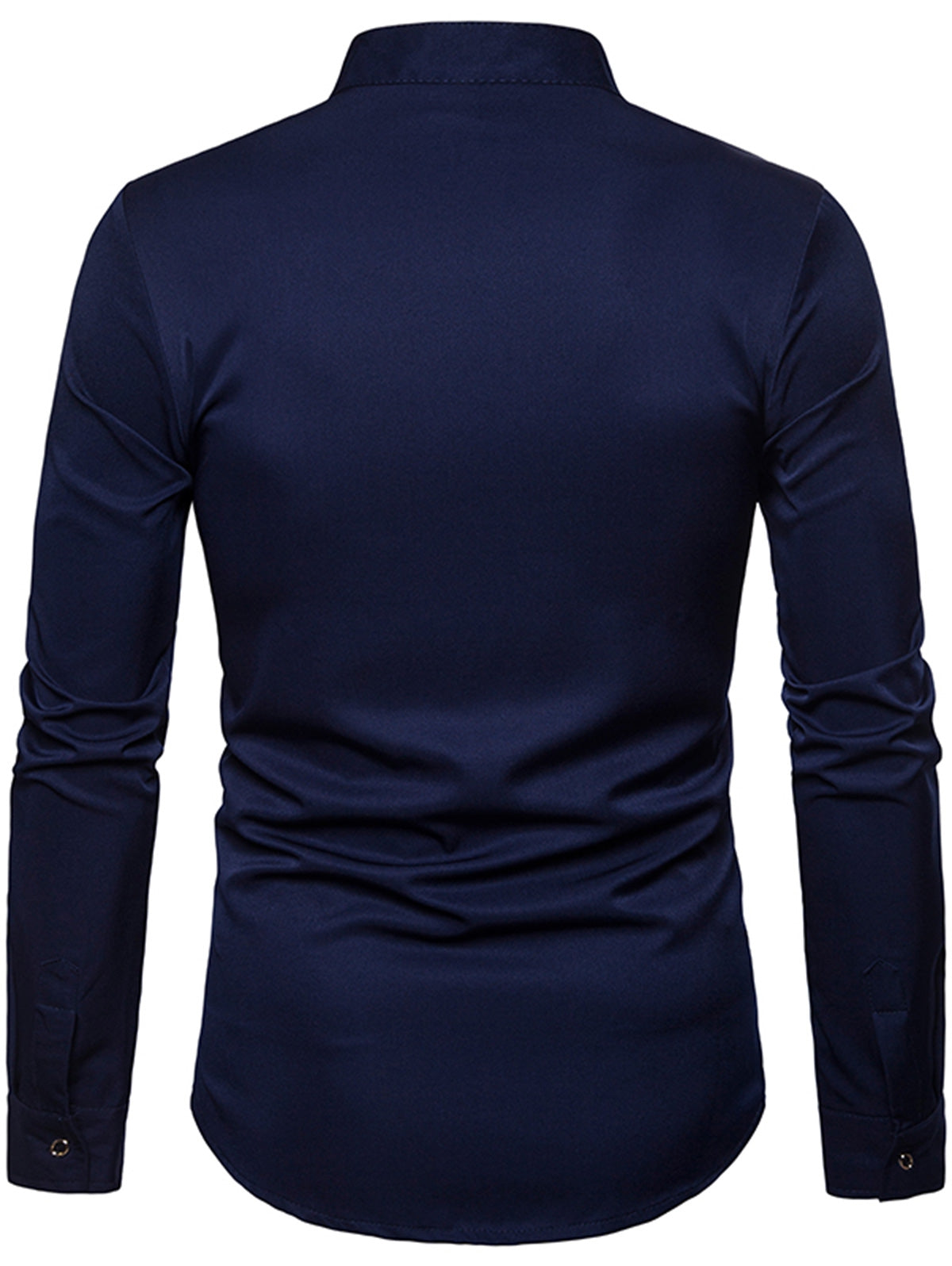 Men's Turndown Collar Embroidered Design Slim Fit Shirt