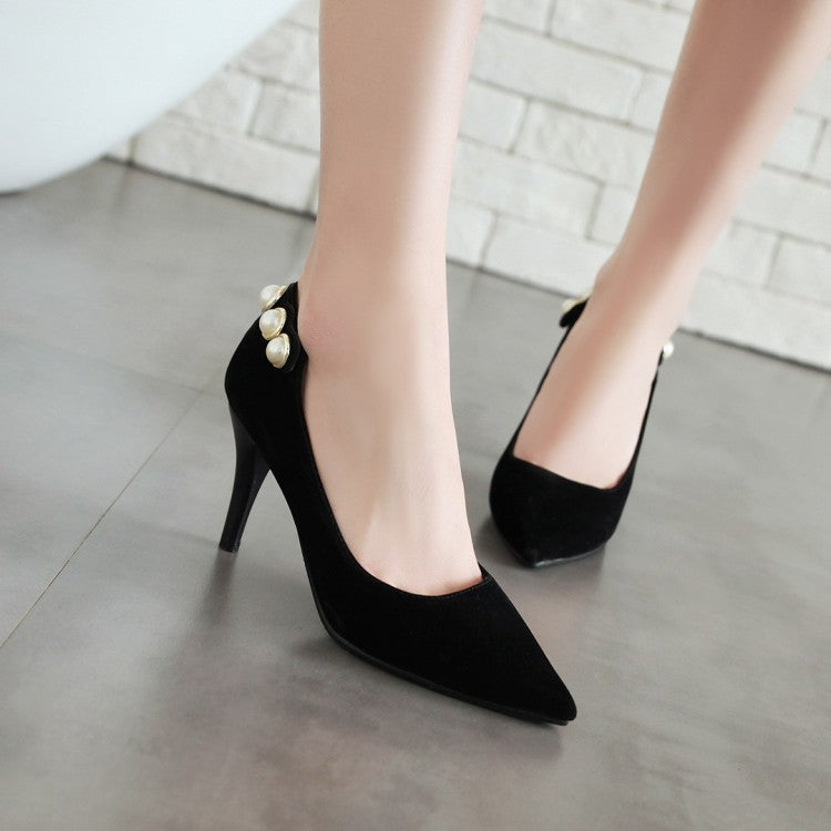 Pointed Toe Pearl Women's High Heels Stiletto Pumps